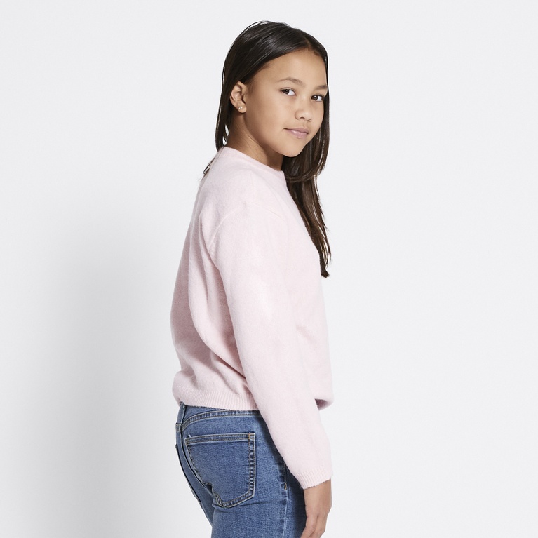 Basic knit sweater "Signe star" Soft Pink